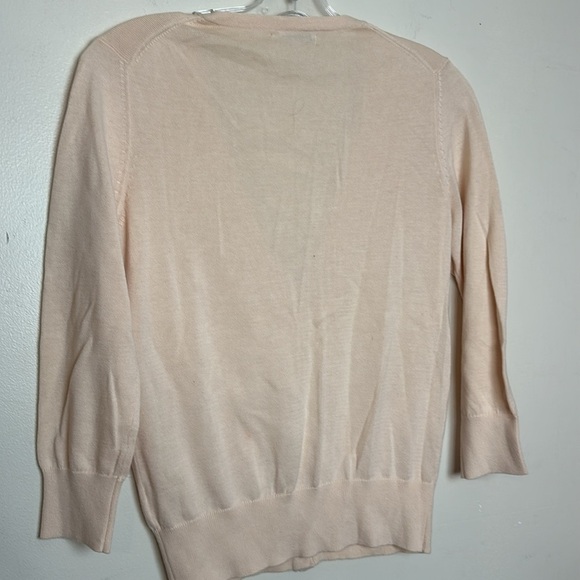 Banana Republic Blush Pink Cotton Deep V Zip Pockets Fine Knit Cardigan - Picture 6 of 6